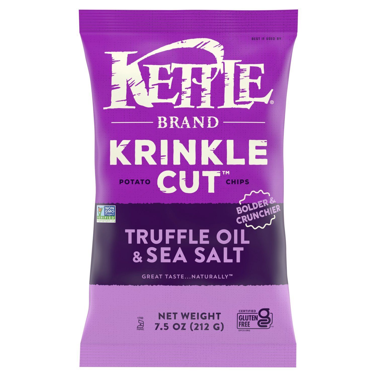 Kettle Brand Krinkle Cut Truffle Oil &amp; Sea Salt Potato Chips, 7.5 oz