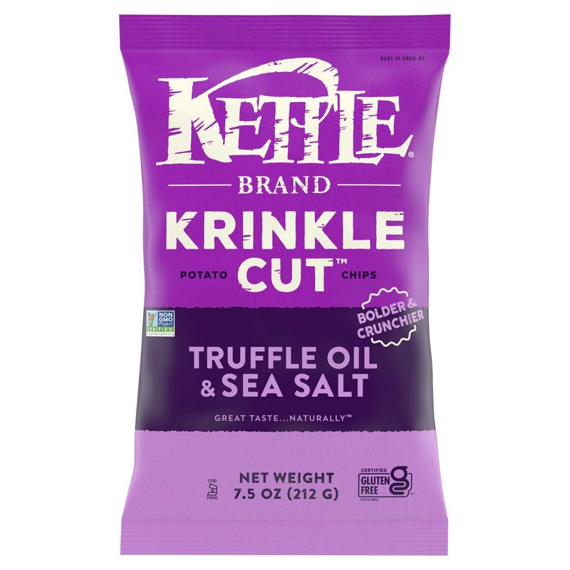 Kettle Brand Krinkle Cut Truffle Oil &amp; Sea Salt Potato Chips, 7.5 oz