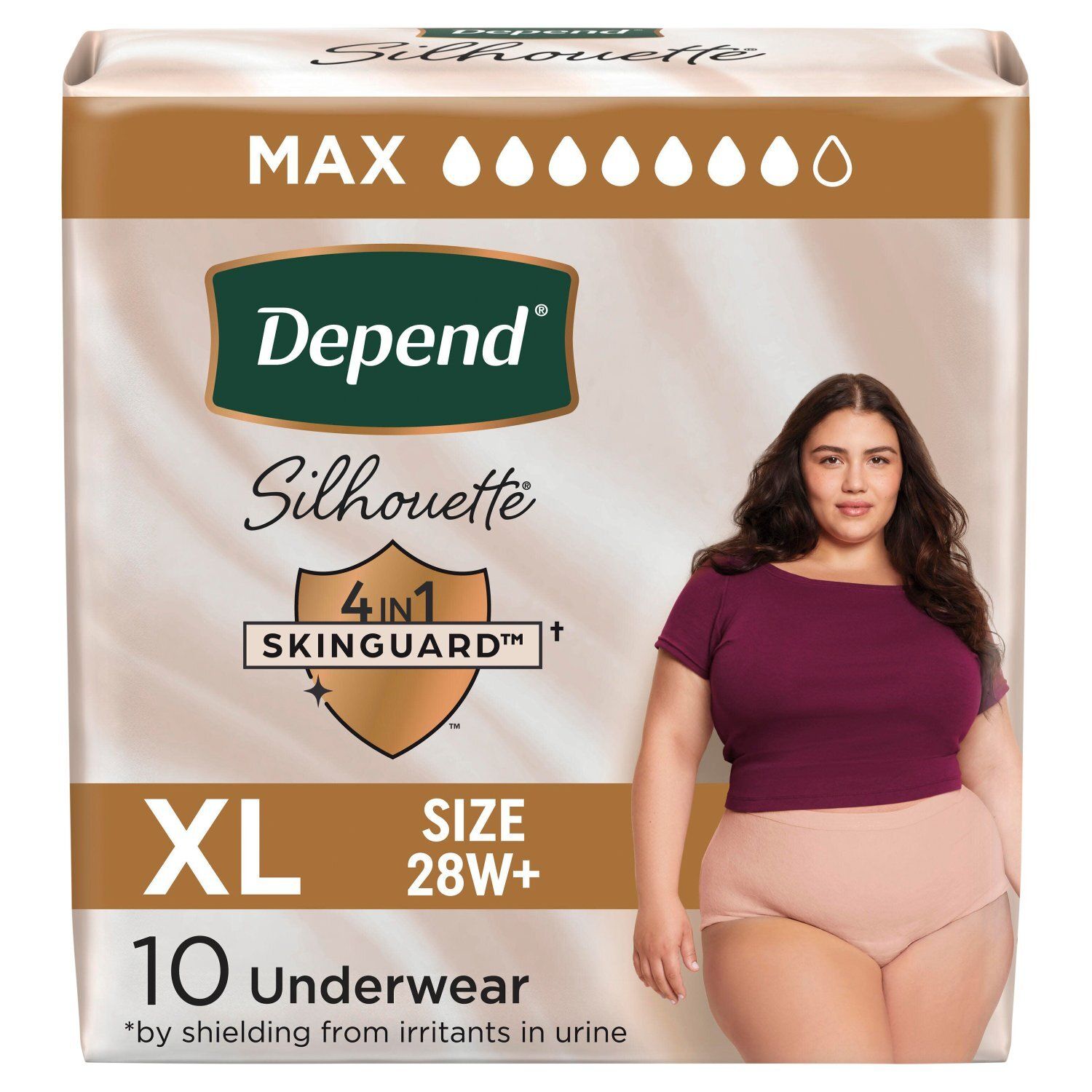 Depend Silhouette Maximum Underwear, XL, 10 count