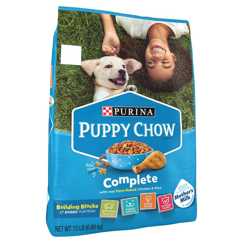 Purina Puppy Chow Complete with Real Farm-Raised Chicken &amp; Rice Puppy Food, 15 lb