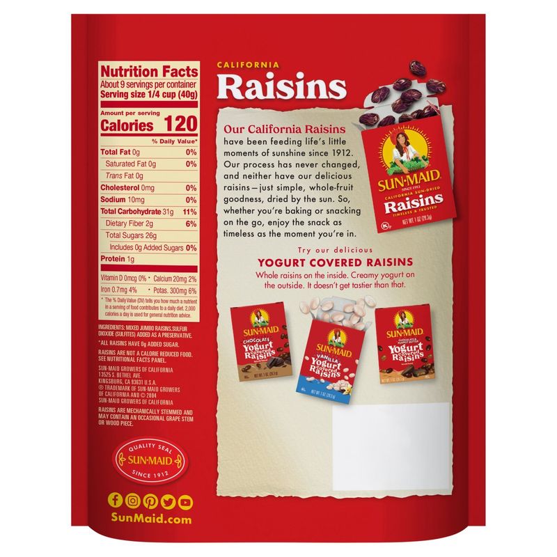 Sun-Maid California Mixed Jumbo Raisins, 12 oz