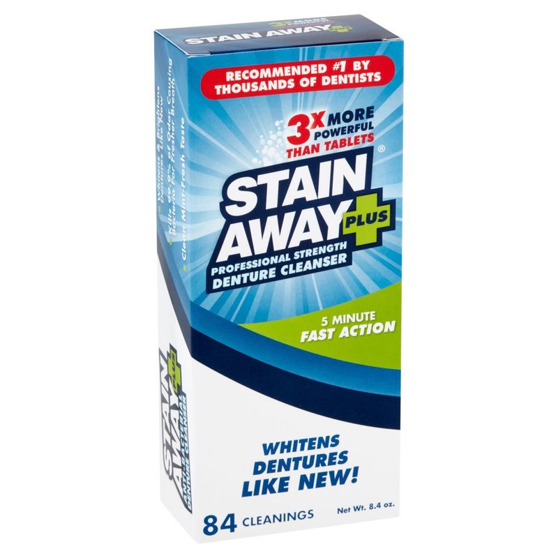 Stain Away Plus Professional Strength Denture Cleanser, 8.4 oz