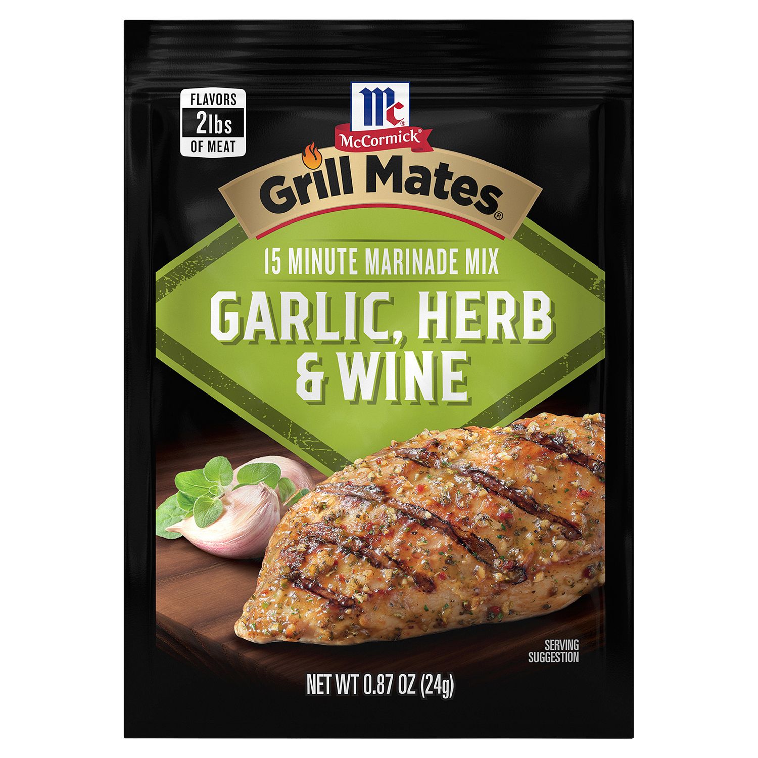 McCormick Grill Mates Garlic, Herb &amp; Wine Marinade Mix, 0.87 oz