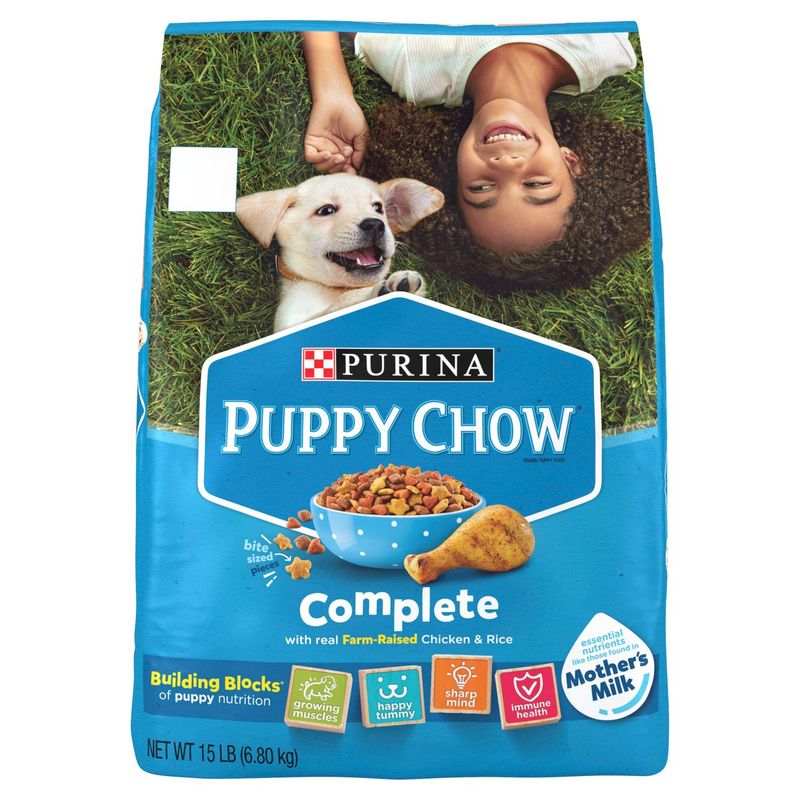 Purina Puppy Chow Complete with Real Farm-Raised Chicken &amp; Rice Puppy Food, 15 lb