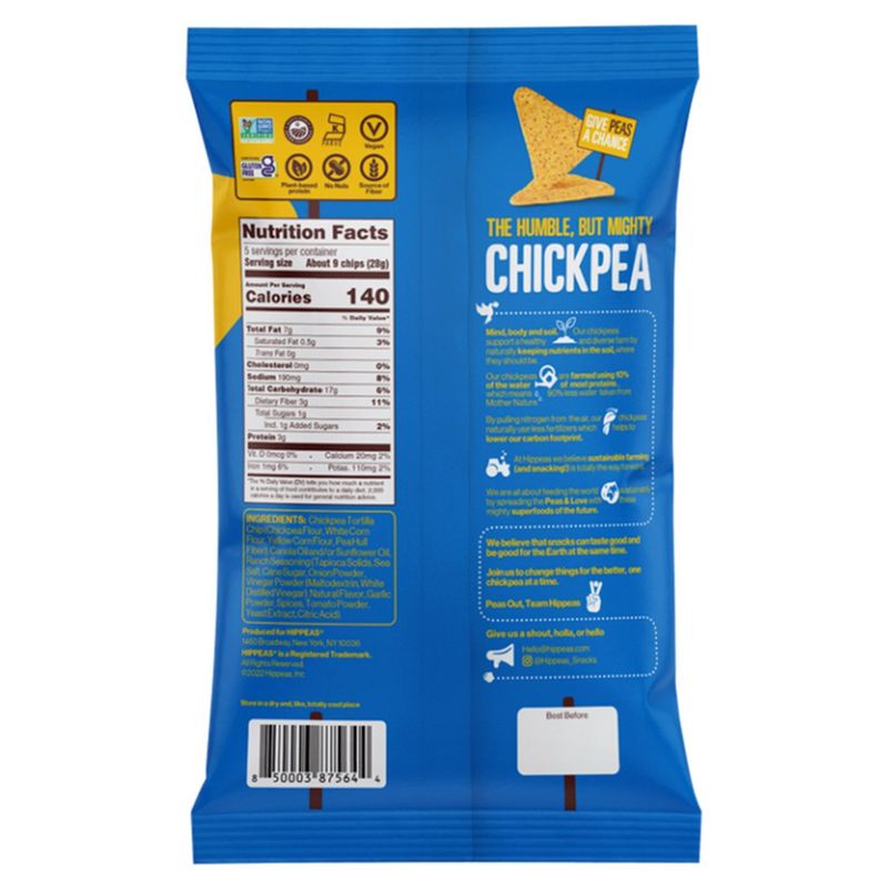 Hippeas Rockin' Ranch Flavored Chickpea Tortilla Chips, 5 oz