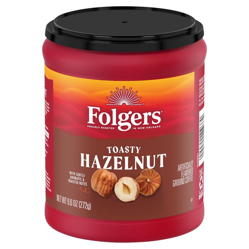 Folgers Toasty Hazelnut Ground Coffee, 9.6 oz