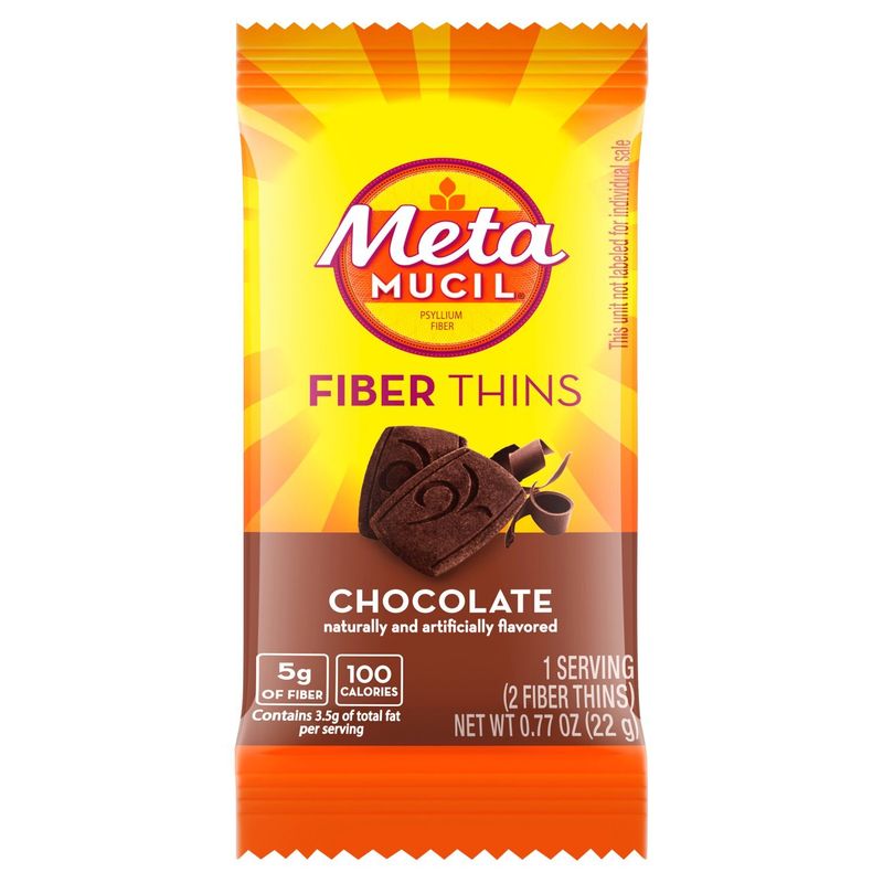 Meta MUCIL Chocolate Fiber Thins, 0.77 oz