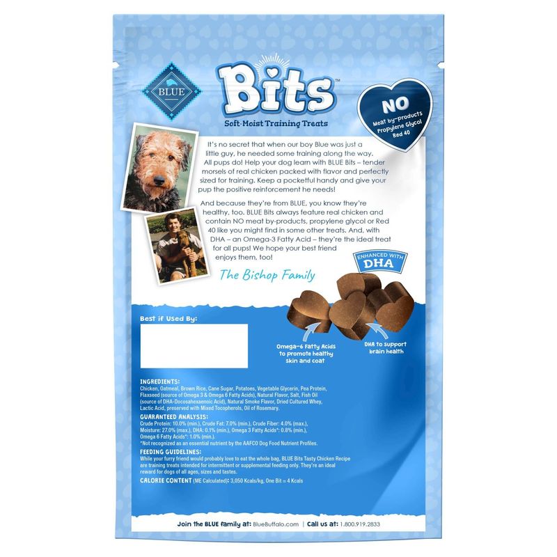 Blue Buffalo BLUE Bits Natural Soft-Moist Training Dog Treats, Chicken Recipe 11-oz Bag