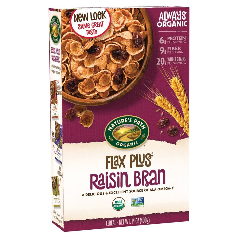 Nature's Path Flax Plus Raisin Bran Cereal, 14 oz