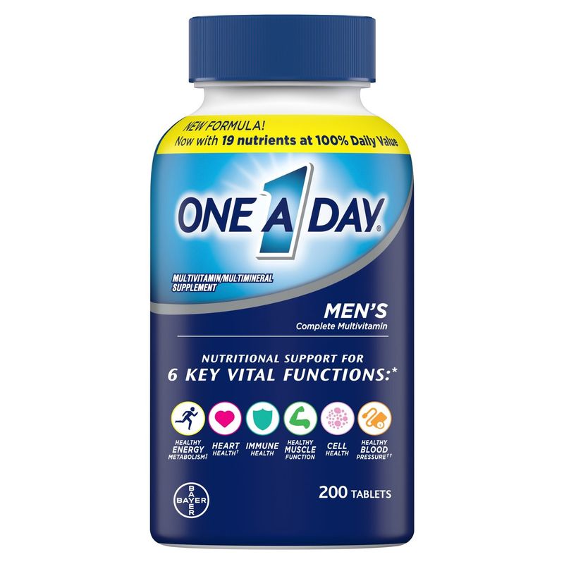 One A Day Men's Complete Multivitamin/Multimineral Supplement, 200 count