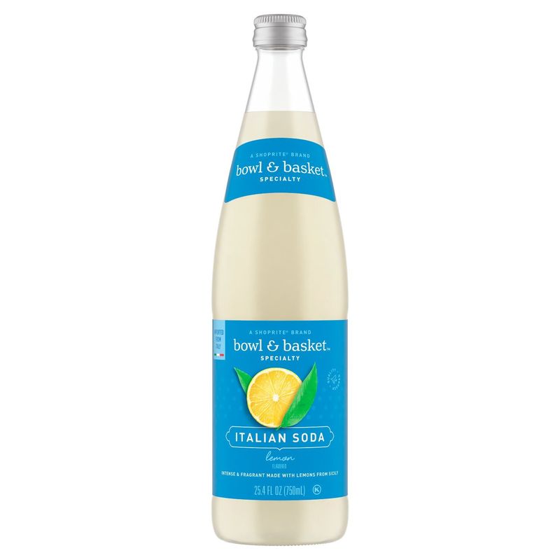 Bowl &amp; Basket Specialty Lemon Flavored Italian Soda, 25.4 fl oz