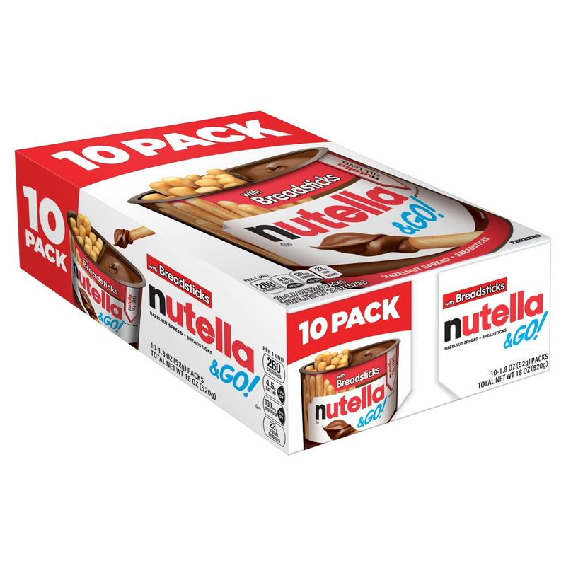 Nutella &amp; Go! Hazelnut Spread + Breadsticks Family Pack, 1.8 oz, 10 count