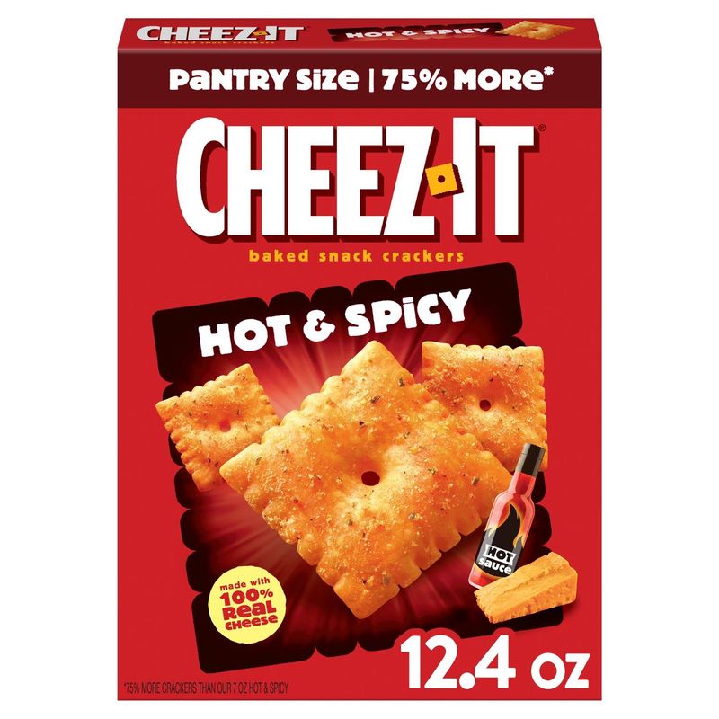 Cheez-It Hot &amp; Spicy Baked Snack Crackers Pantry Size, 12.4 oz