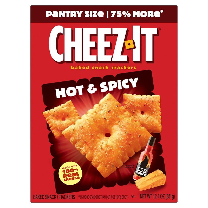 Cheez-It Hot &amp; Spicy Baked Snack Crackers Pantry Size, 12.4 oz