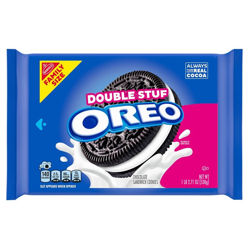Nabisco Oreo Double Stuf Chocolate Sandwich Cookies Family Size, 1 lb 2.71 oz