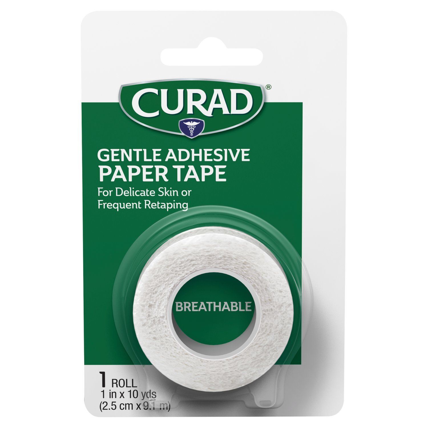 Medline Curad Gentle Adhesive Paper Tape, 1 in x 10 yds