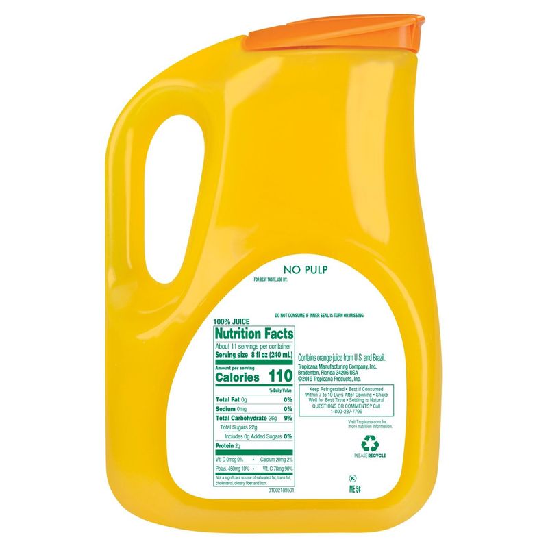 Tropicana Pure Premium 100% Juice Orange Original No Pulp 89 Fl Oz Bottle