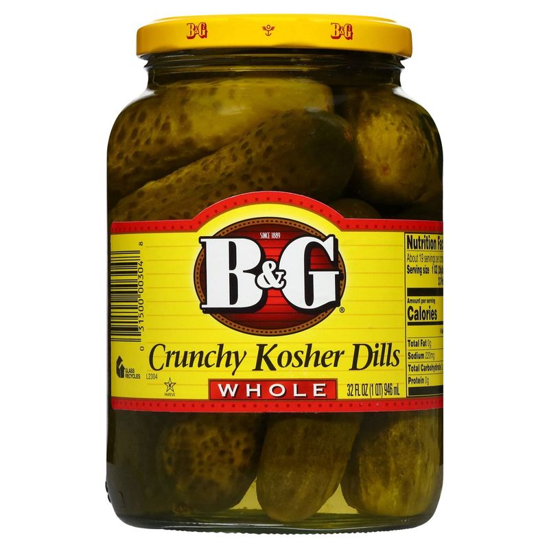 B&amp;G Whole Crunchy Kosher Dills, 32 fl oz