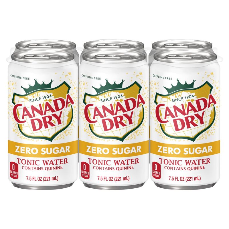 Canada Dry Zero Sugar Tonic Water, 6 count, 7.5 fl oz
