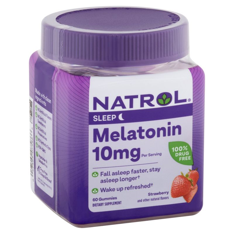 Natrol Sleep Strawberry Melatonin Dietary Supplement, 10 mg, 60 count