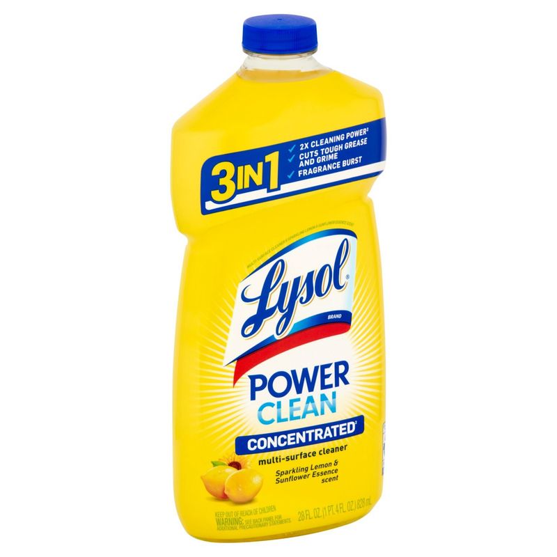 Lysol Power Clean Sparkling Lemon &amp; Sunflower Essence Scent Multi-Surface Cleaner, 28 fl oz
