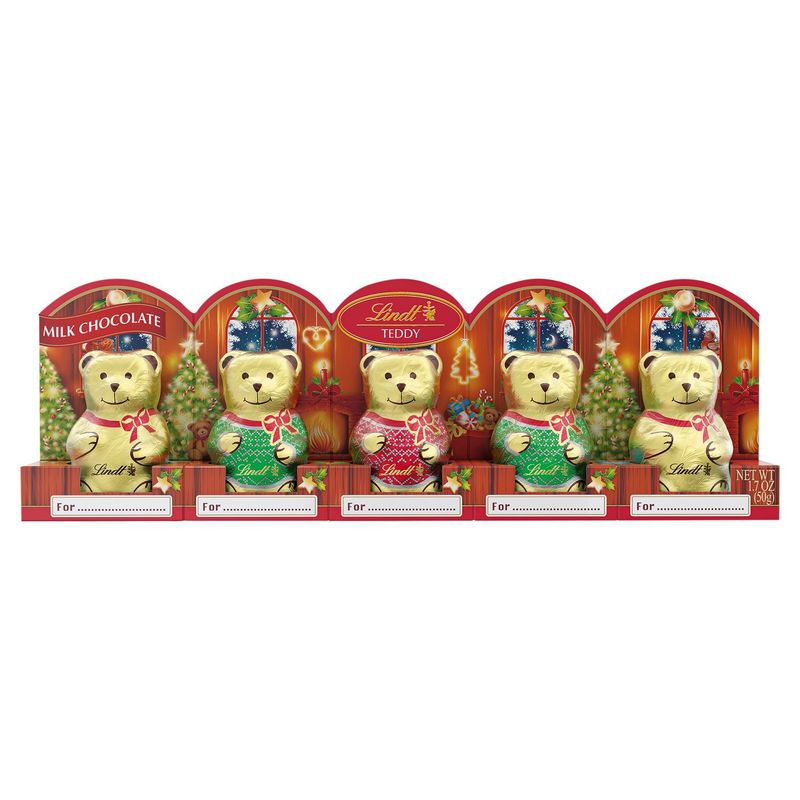 Lindt Teddy Milk Chocolate, 5 count, 1.7 oz