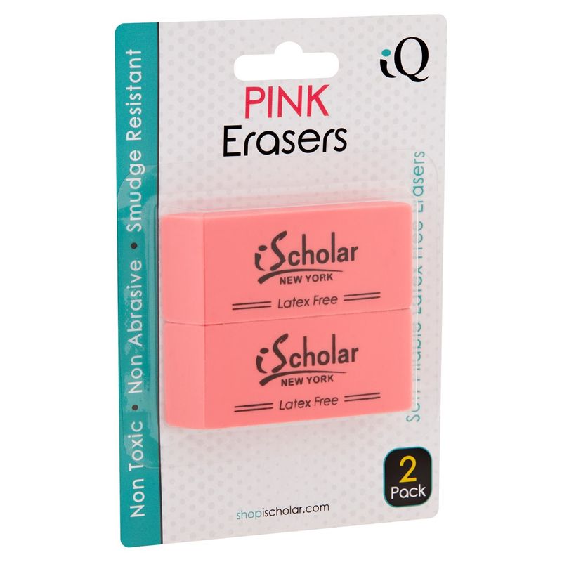 iScholar New York Pink Erasers, 2 count