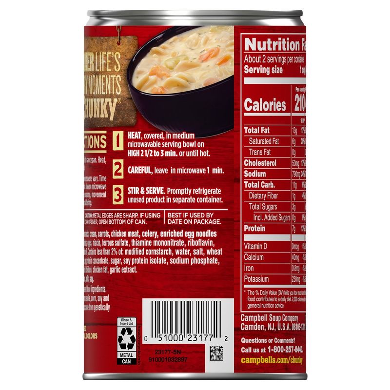 Campbell's Chunky Creamy Chicken Noodle Soup, 18.8 oz