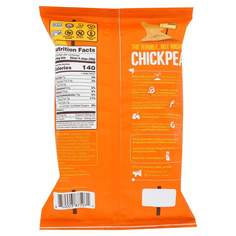 Hippeas Nacho Vibes Flavored Chickpea Tortilla Chips, 5 oz