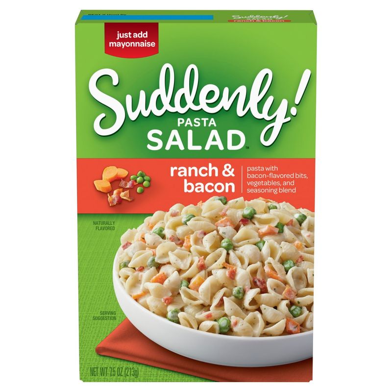 Betty Crocker Suddenly! Pasta Salad Ranch &amp; Bacon Vegetable Blend &amp; Seasoning Pasta, 7.5 oz