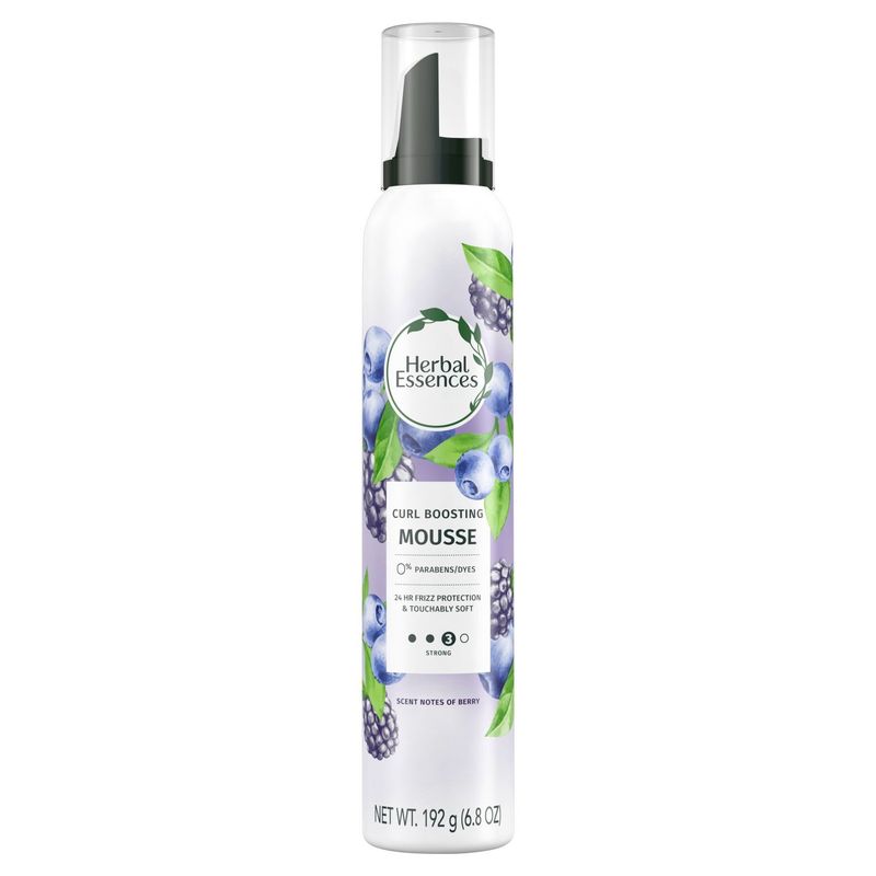 Herbal Essences Curl Boosting Mousse for Curly Hair and Wavy Hair, All Day Hold, Frizz Control, 6.8