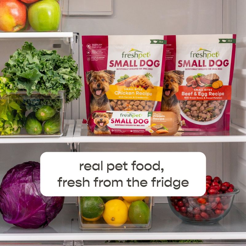 Freshpet Small Bites Chicken Recipe with Carrots &amp; Cranberries Small Dog Food, 1 lb