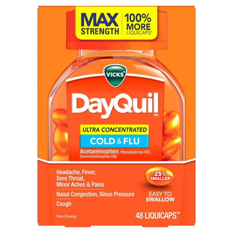 Vicks DayQuil Ultra Concentrated Liquicaps, Cold &amp; Flu Over-the-Counter Medicine, Powerful Multi-Sy