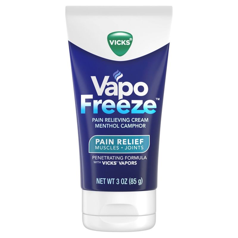 Vicks VapoFreeze Topical Pain Cream 3.0oz, Maximum Strength Menthol+ for Muscle Pain Relief, Joint
