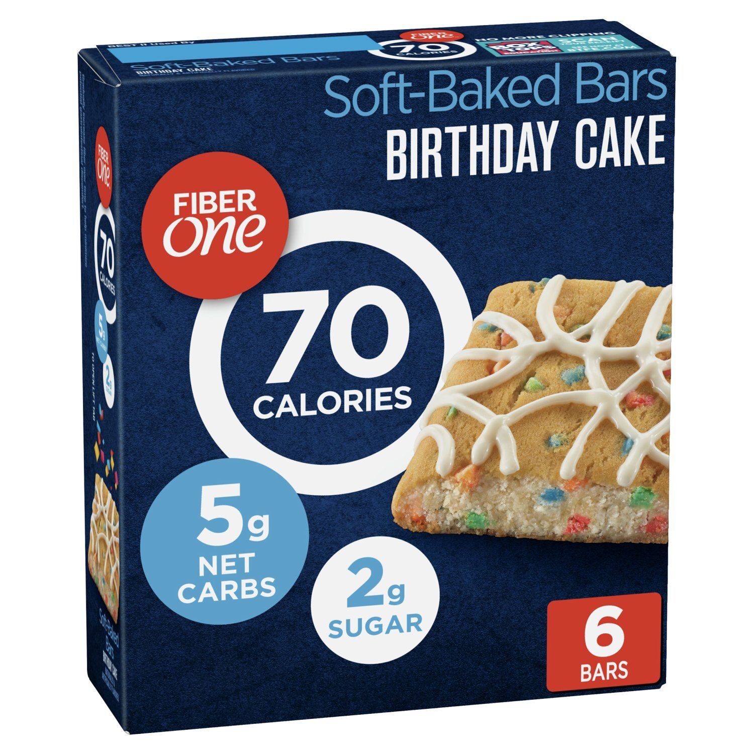 Fiber One Birthday Cake Soft-Baked Bars, 0.89 oz, 6 count
