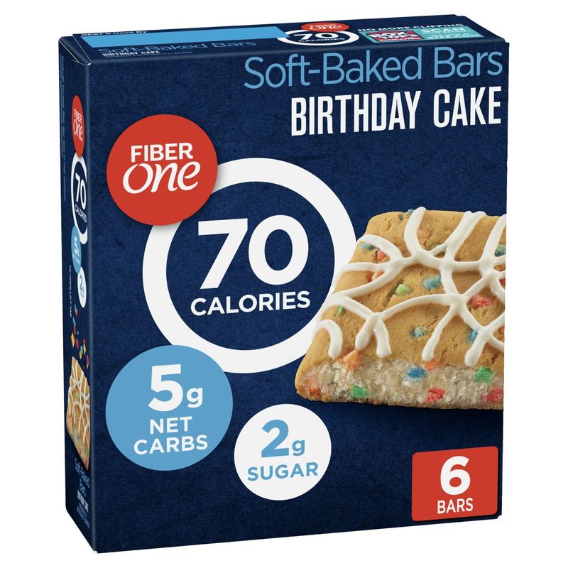 Fiber One Birthday Cake Soft-Baked Bars, 0.89 oz, 6 count