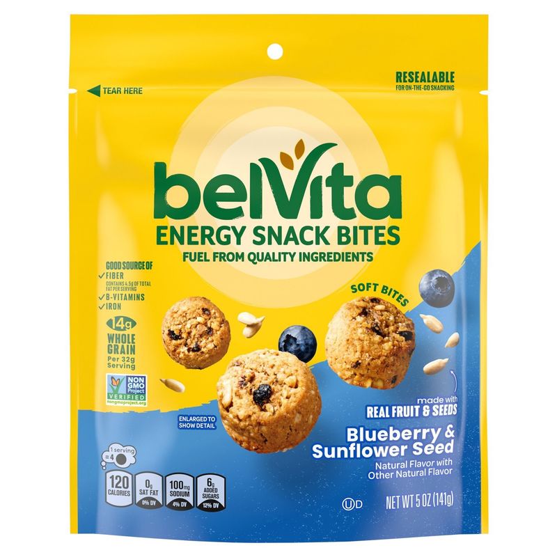 Belvita Blueberry &amp; Sunflower Seed Energy Snack Bites, 5 oz