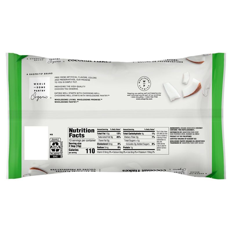 Wholesome Pantry Organic Unsweetened Coconut Flakes, 7 oz
