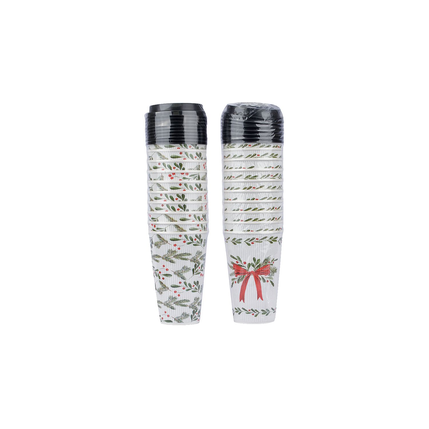 TDC Double Wall Christmas Coffee Cups with Lid, 10 Count