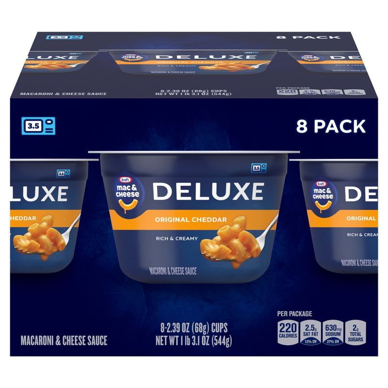 Kraft Deluxe Original Cheddar Macaroni &amp; Cheese Sauce, 2.39 oz 8 count