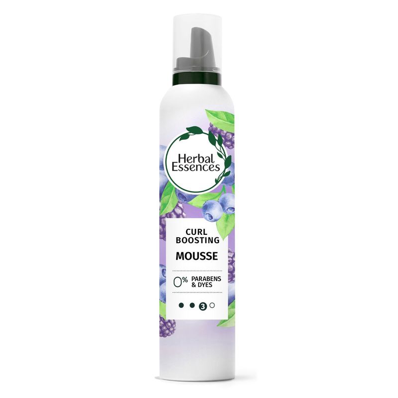 Herbal Essences Curl Boosting Mousse for Curly Hair and Wavy Hair, All Day Hold, Frizz Control, 6.8