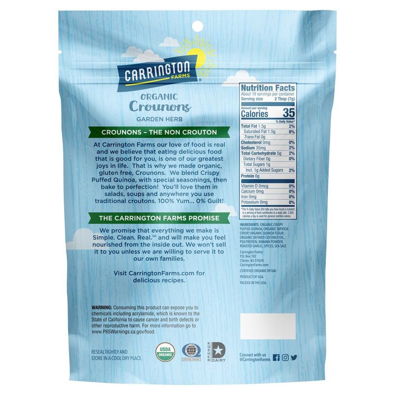 Carrington Farms Organic Garden Herb Crounons, 4.75 oz