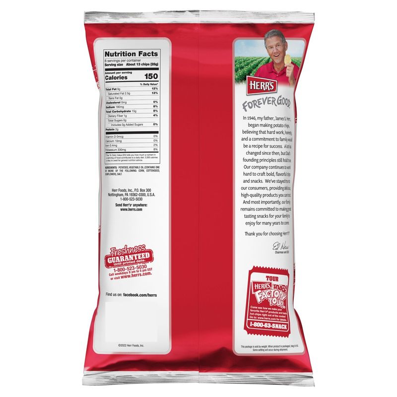 HERR'S Ripples Potato Chips, 8 oz