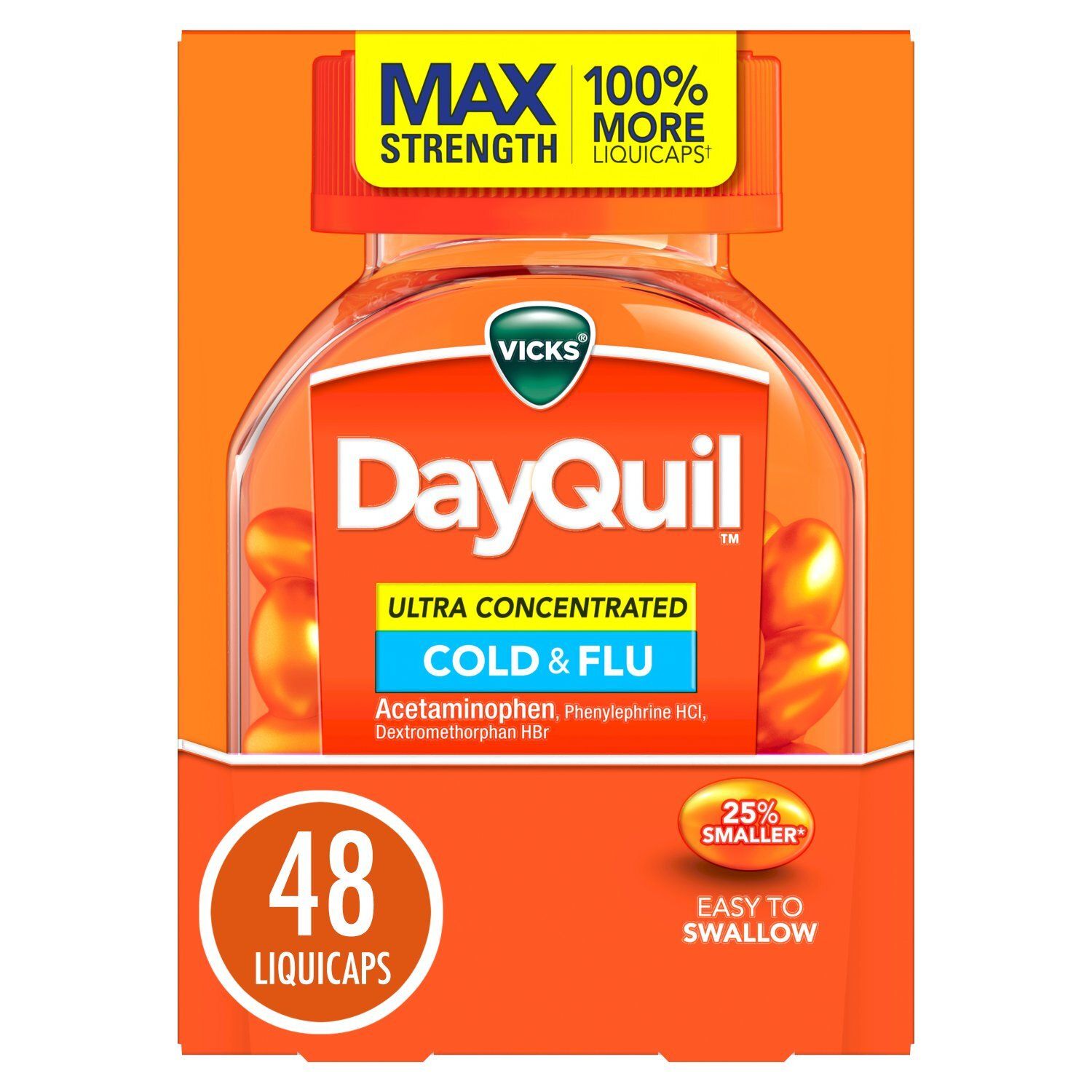 Vicks DayQuil Ultra Concentrated Liquicaps, Cold &amp; Flu Over-the-Counter Medicine, Powerful Multi-Sy