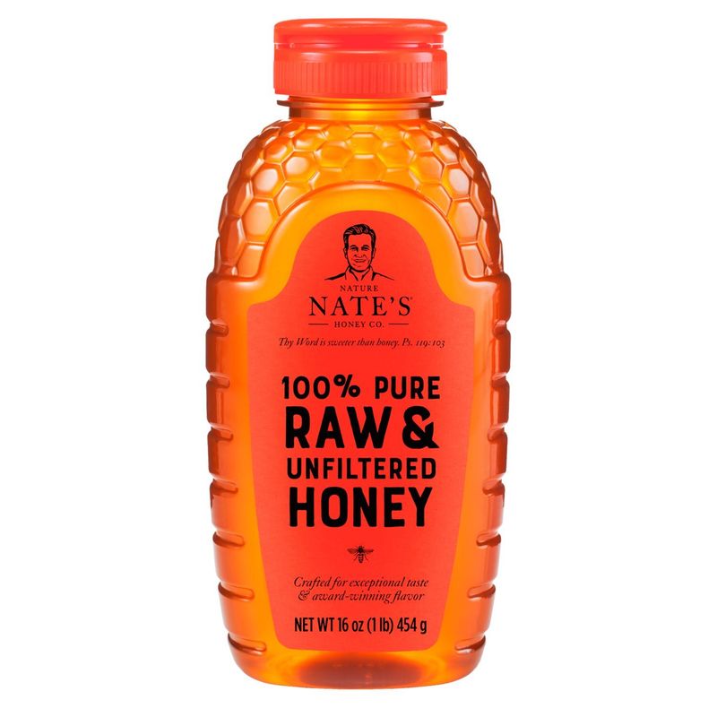 Nature Nate's 100% Pure Raw &amp; Unfiltered Honey, 16 oz