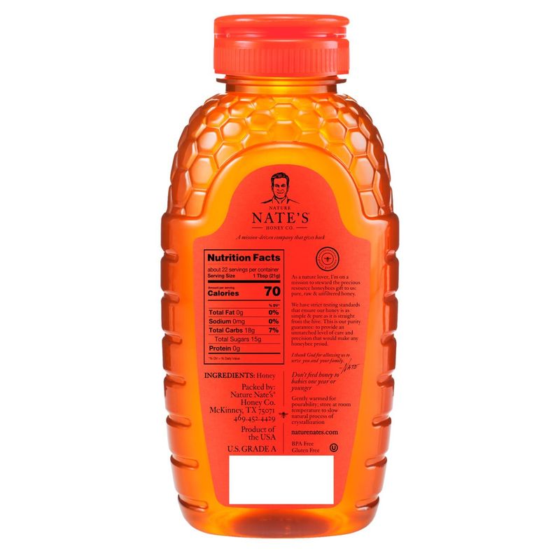 Nature Nate's 100% Pure Raw &amp; Unfiltered Honey, 16 oz