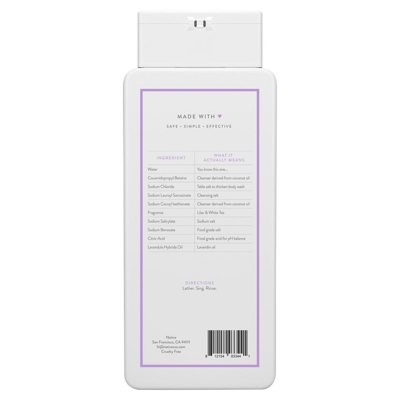 Native Lilac &amp; White Tea Body Wash, 18 fl oz