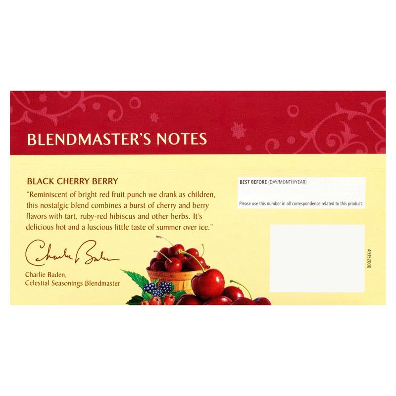 Celestial Seasonings Black Cherry Berry Herbal Tea Bags, 20 count, 1.6 oz