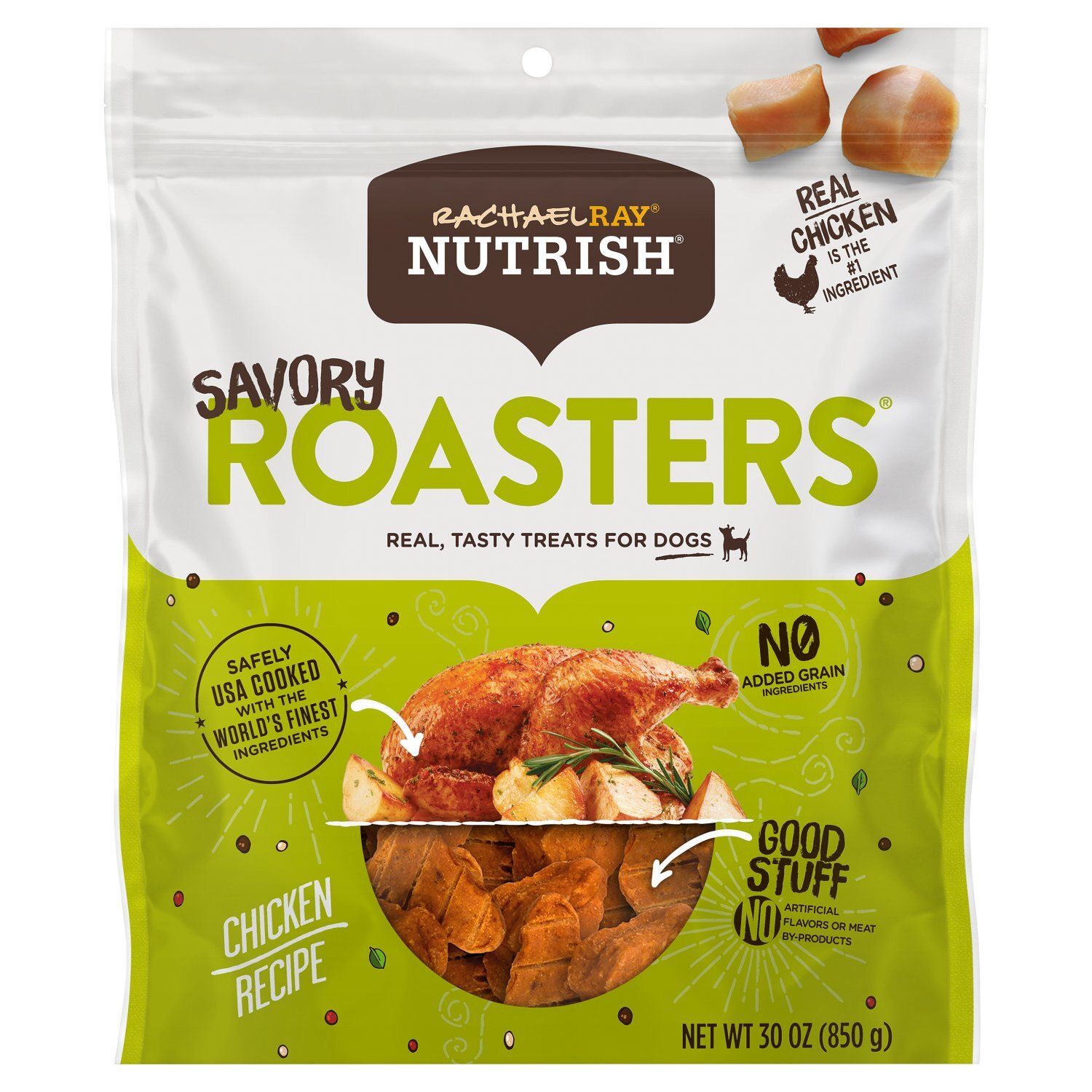 Rachael Ray Nutrish Savory Roasters Chicken Recipe Treats for Dogs, 30 oz