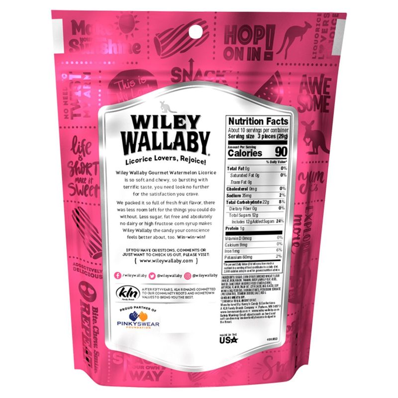 Wiley Wallaby Soft &amp; Chewy Watermelon Flavored Licorice, 10 oz